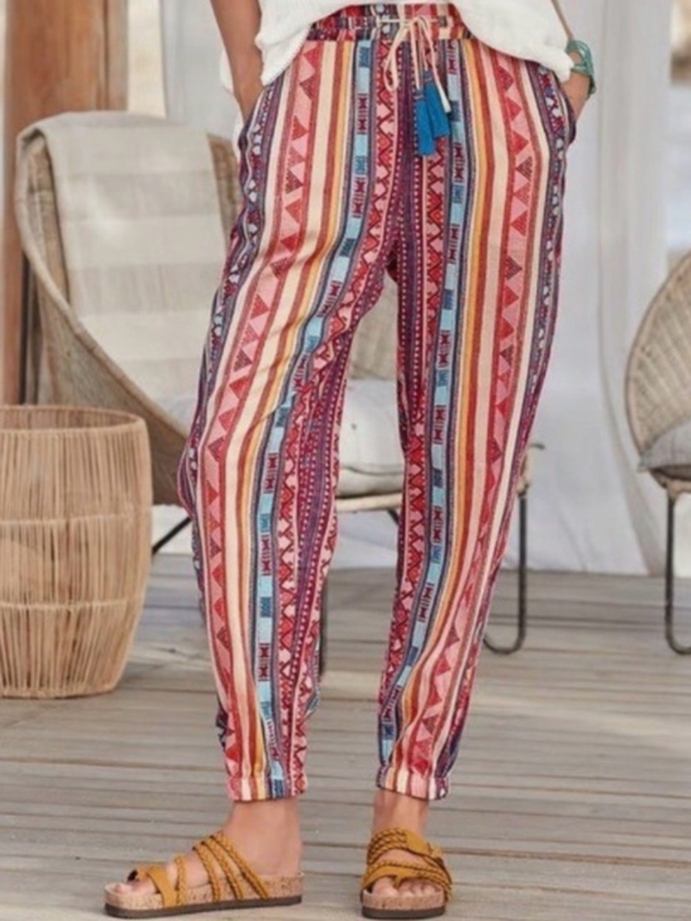 Sundance Jesenia Cool Girl Boho/Festival Light Weight Track Pants. Size Small